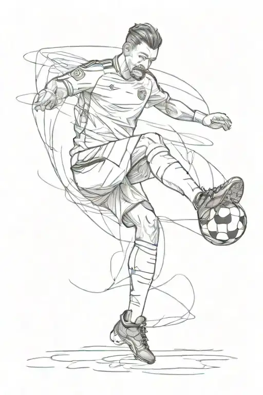 Soccer Player Kicking Pads In A Creative