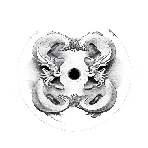 Dog Facing Dragon Yin Yang