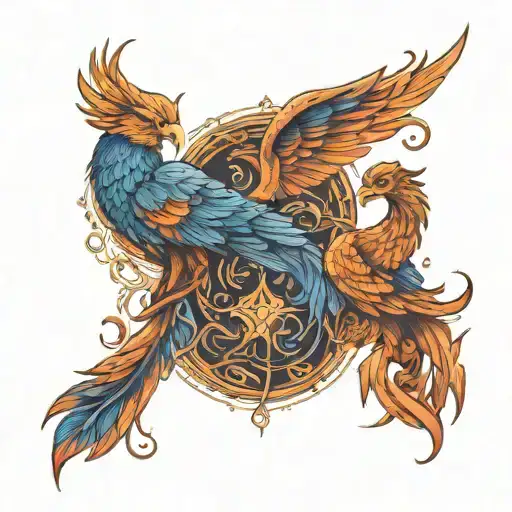 Two Pheonix As Pisces And Scorpio Zodiac Sign
