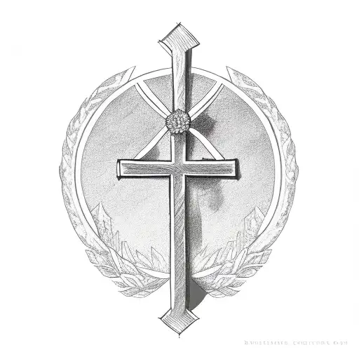 Christian Cross With Bow Tie