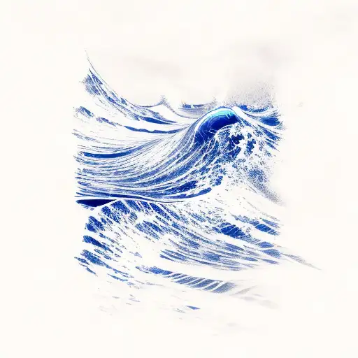 Linear Blue Ocean Wave