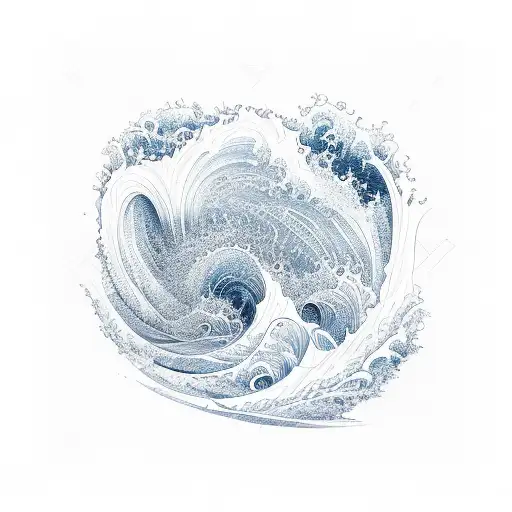 Linear Blue Ocean Wave