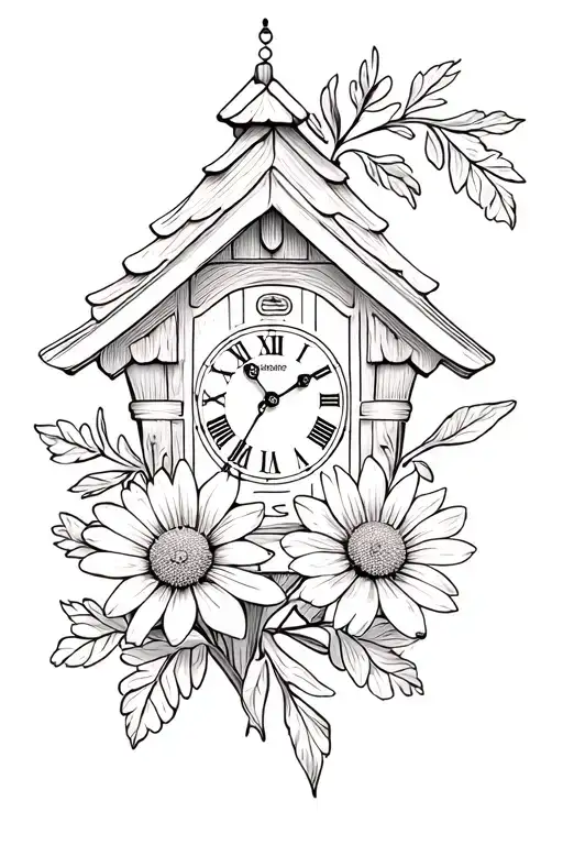 Cuckoo Clock German With Edelweiss Flower
