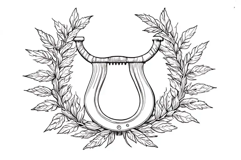 Apollo Lyre Sun Laurel Wreath Combined