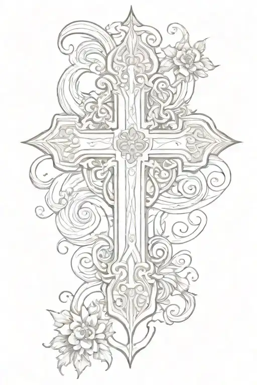 Cross With Verse Inside With Masculine Western Design Background
