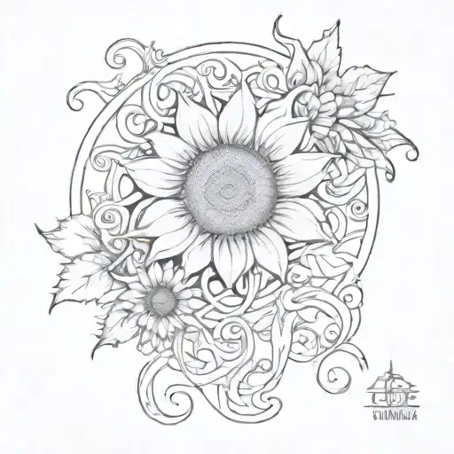 Sunflower Waves Zodiac Sign