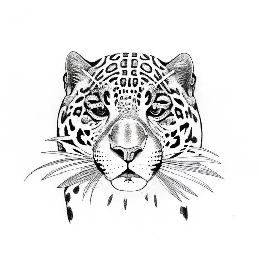 Jaguar With Flowers And The Country Guatemala