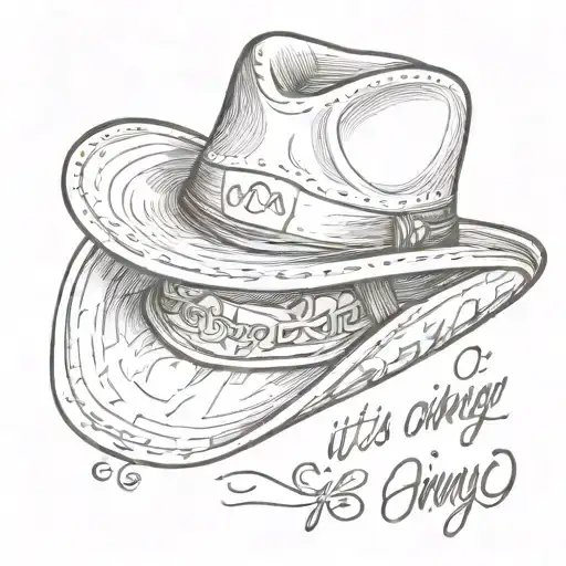 Cowboy Hat Being Tipped With Words 'It's Okay Amigo'