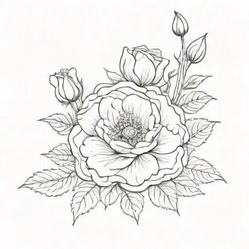 Rose And Cosmos Flower