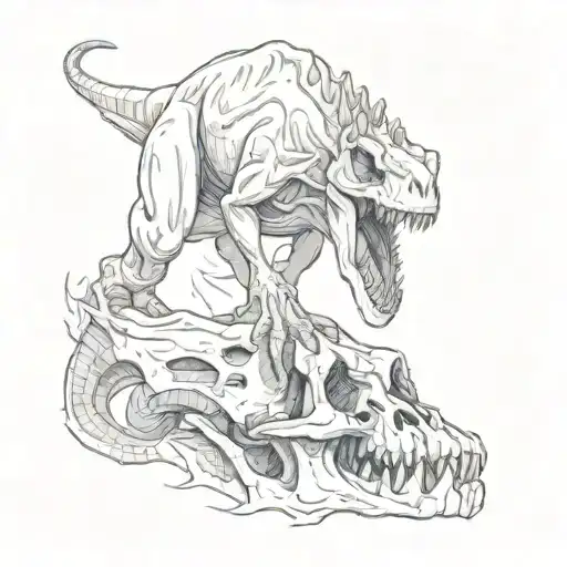 Big Foot Stepping On A Dinosaur Skull