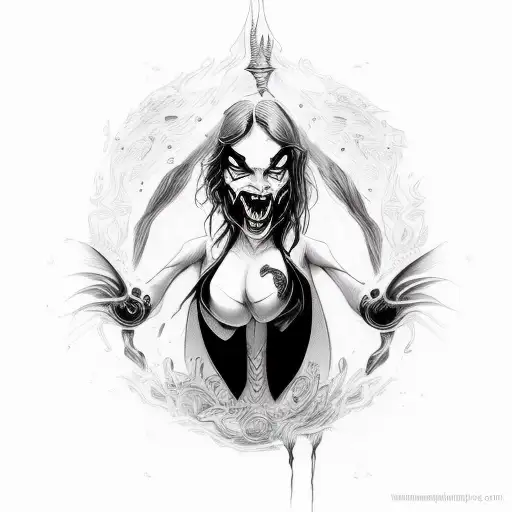 Woman Demon Laugh Bite Bite