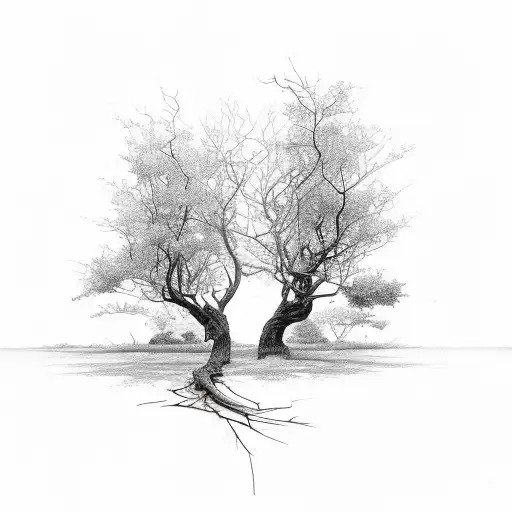 Tree Branches Around The Number 4