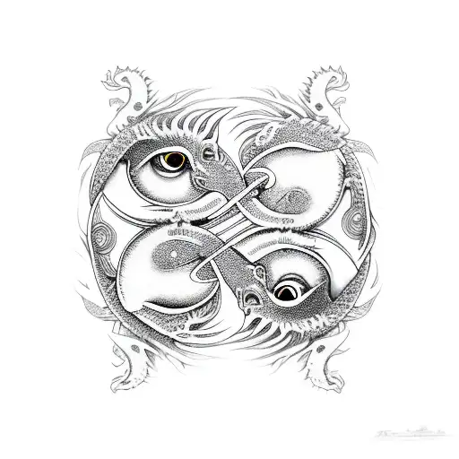 Cat And Dragon Ying And Yang