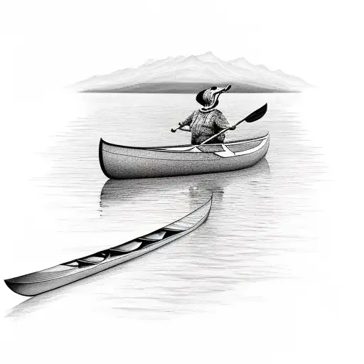 Canoe Paddling Loon Sunset