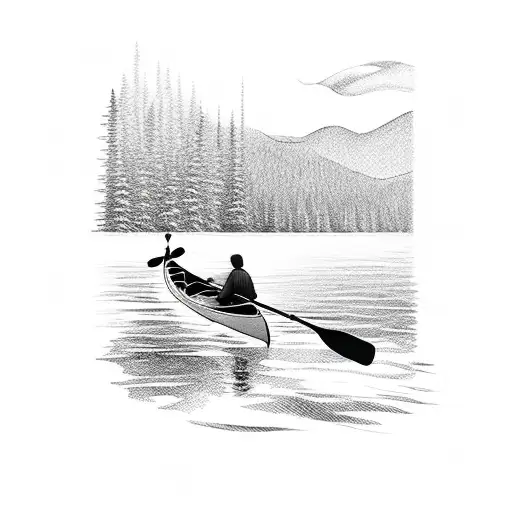 Canoe Paddling Sunset Boreal