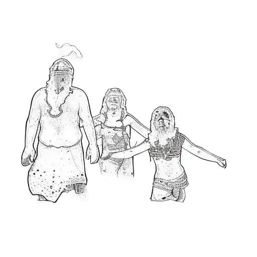 A Group Of People Playing In The Sand