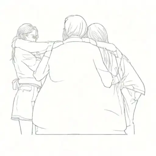 A Group Of Girls Hugging