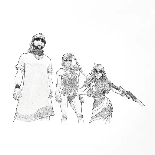 A Group Of People Playing In The Sand