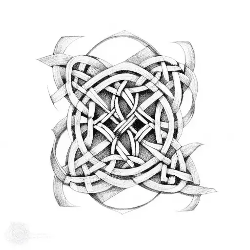 A Celtic Knot Band Where Each Of The Lines Connect To The Lines Of An Icosahedron