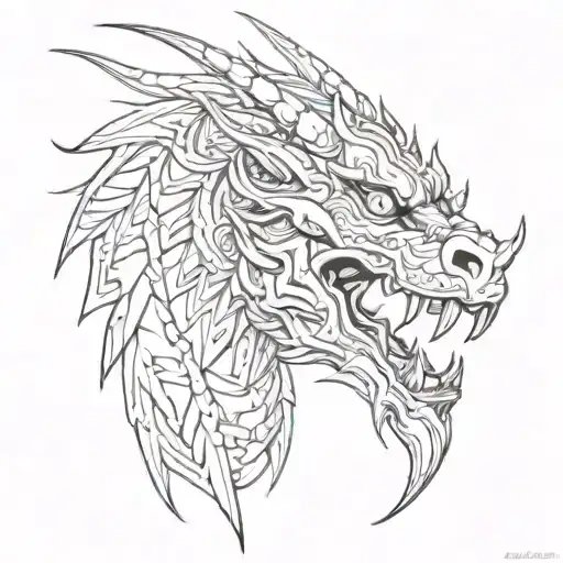 Tribal Dragon For Head