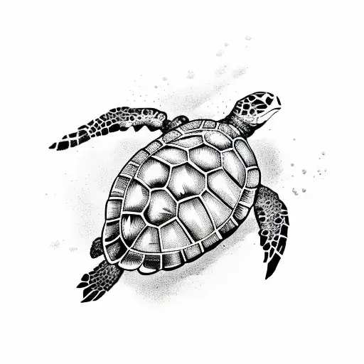 Sea Turtle With Sunglower