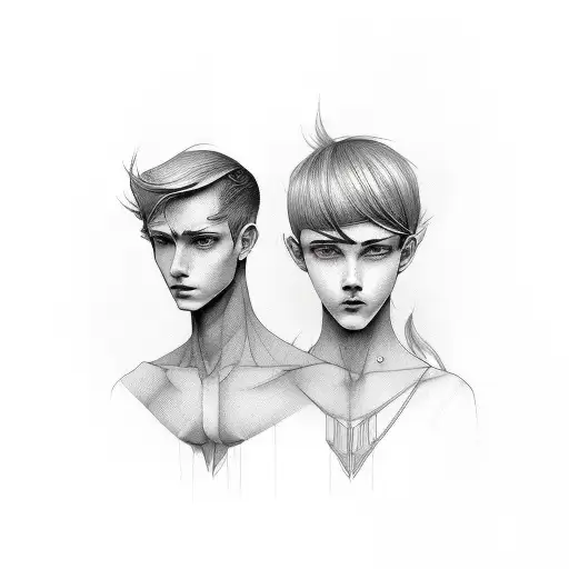 Half Male And Half Female Portrait