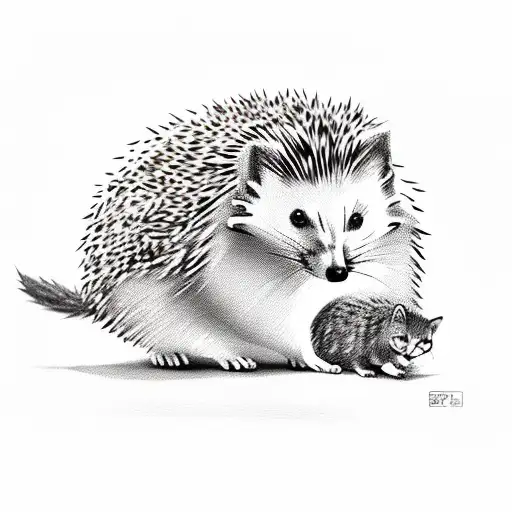 Hedgehog And Cat