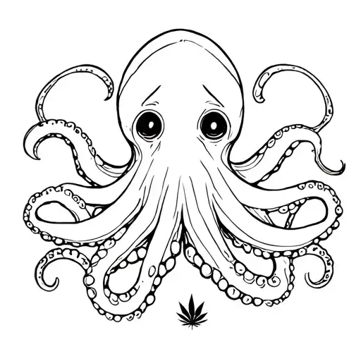 Weed Hippy Octopus Simplistic