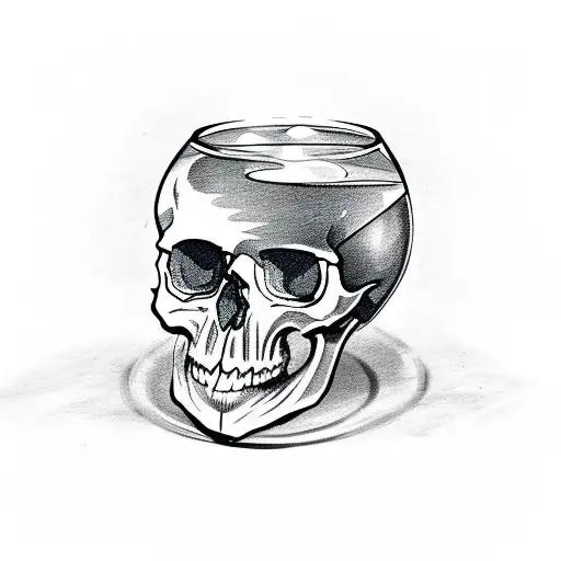 Skull In A Glass Of Water