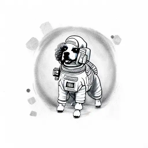 Poodle Mix Dog In A Space Suit