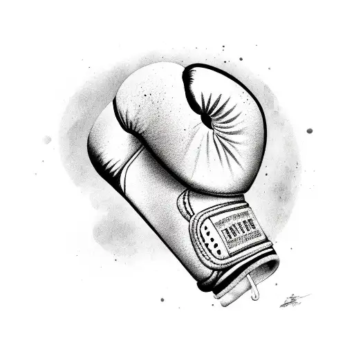 A Boxing Glove Intertwined With Traditional Chinese Tea Leaves And A Bultterier Dog Silhouette