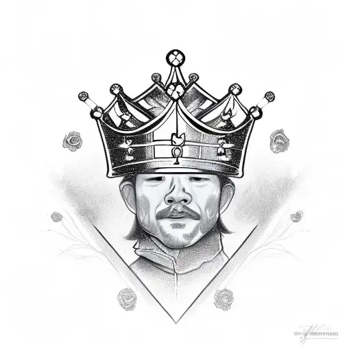 King's Crown With Roses And Money