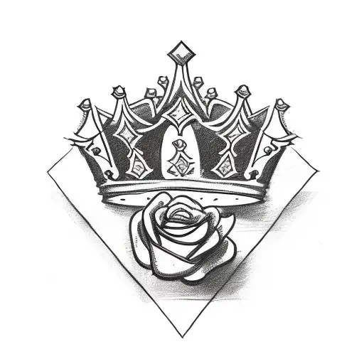 King's Crown With Roses And Money