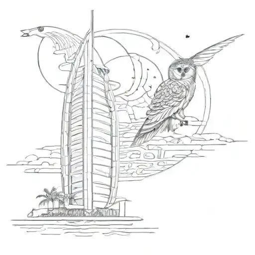 Burj Al Arab And Owl City Logo Merged