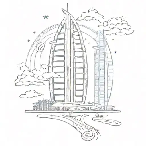 Burj Al Arab And Simple Owl City Logo Behind It
