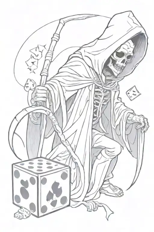 Rolling Dice Memory Of My Deceased Dad With Grim Reaper