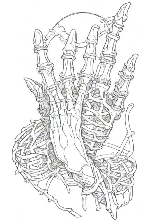 Praying Skeleton Hand Holding