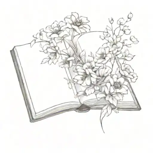 Open Book With Flowers Coming Out Of It