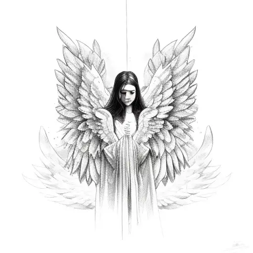 Cloaked Angel With Wings