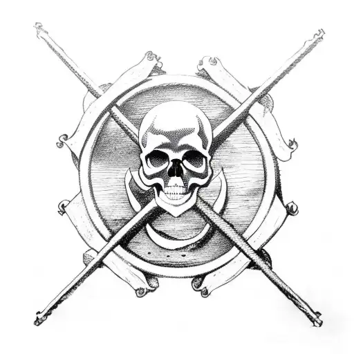 A Skull And Crossbones Flag Flying On A Pirate Ship With A Kraken Lurking In The Background