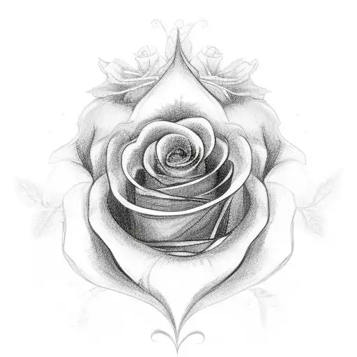 The Name Irania In Cursive With A Rose Going Through Behind The Name With The Flower At The End