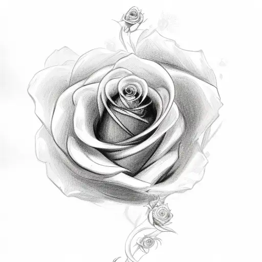 The Name Irania In Cursive With A Rose Going Through Behind The Name With The Flower At The End