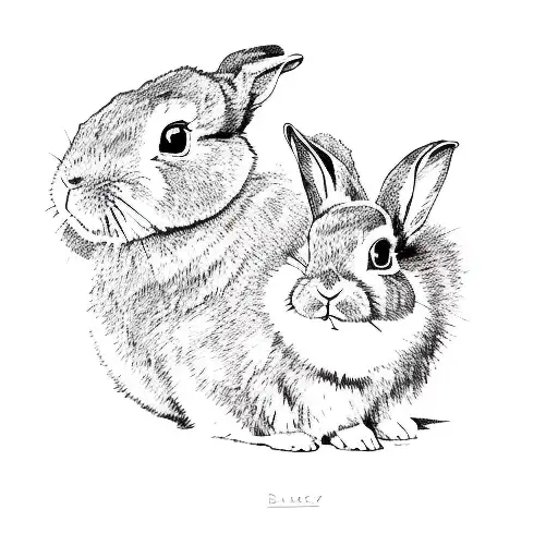 A Rabbit On A Black Background