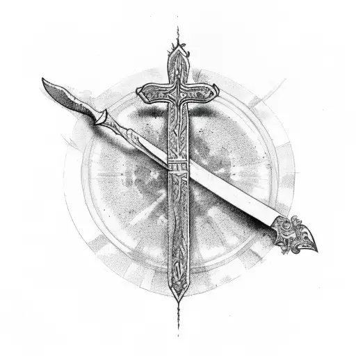 Daggers Tip With A Christian Cross