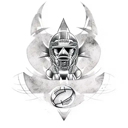 A Tattoo Design Combining Elements Of Formula 1 And Football