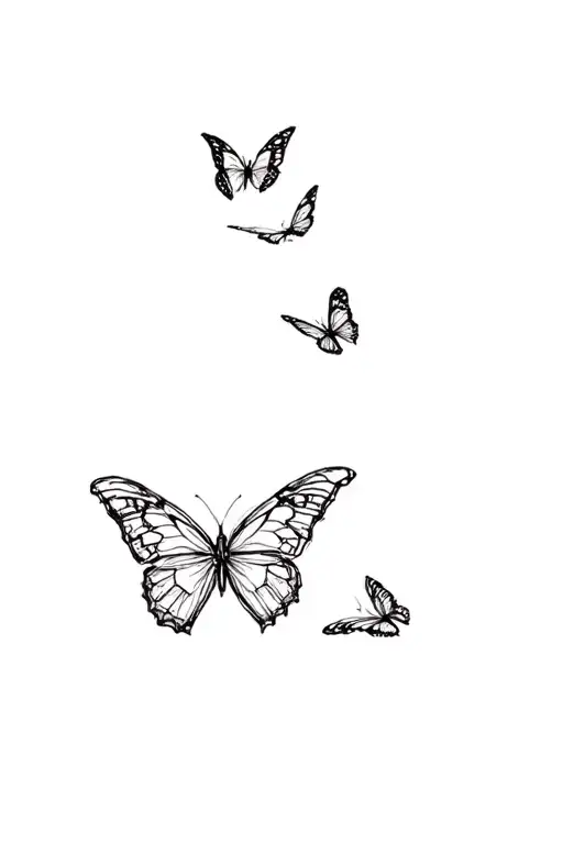 Butterflies Flying