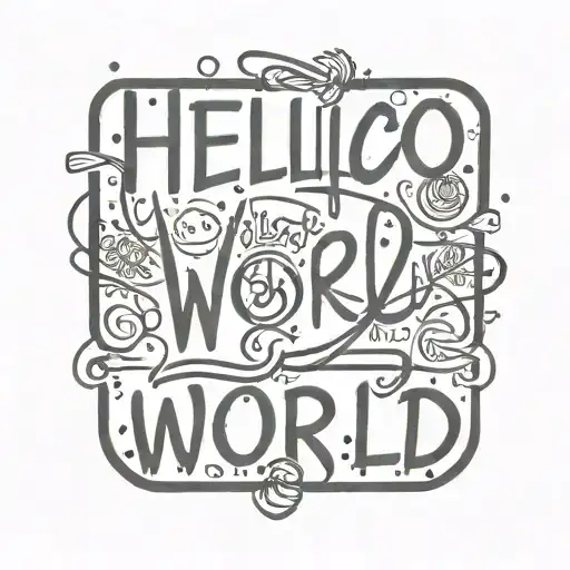 Hello World Text In Minimal Design Inspired