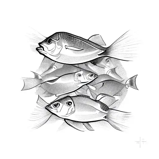 A School Of Fish Swimming Around A Floating Xbox Console