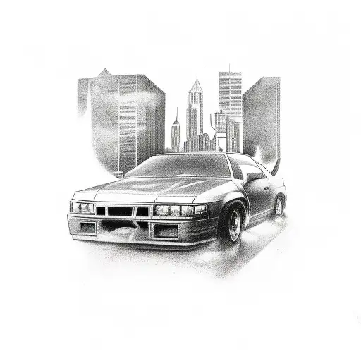 Incorporate A Skyline View Of A Bustling City Reflected In The Windshield Of A Car