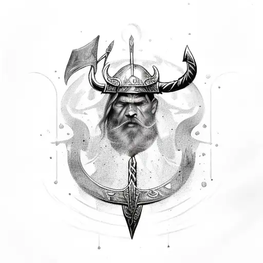 Stylised Viking With Warhammer Lightning